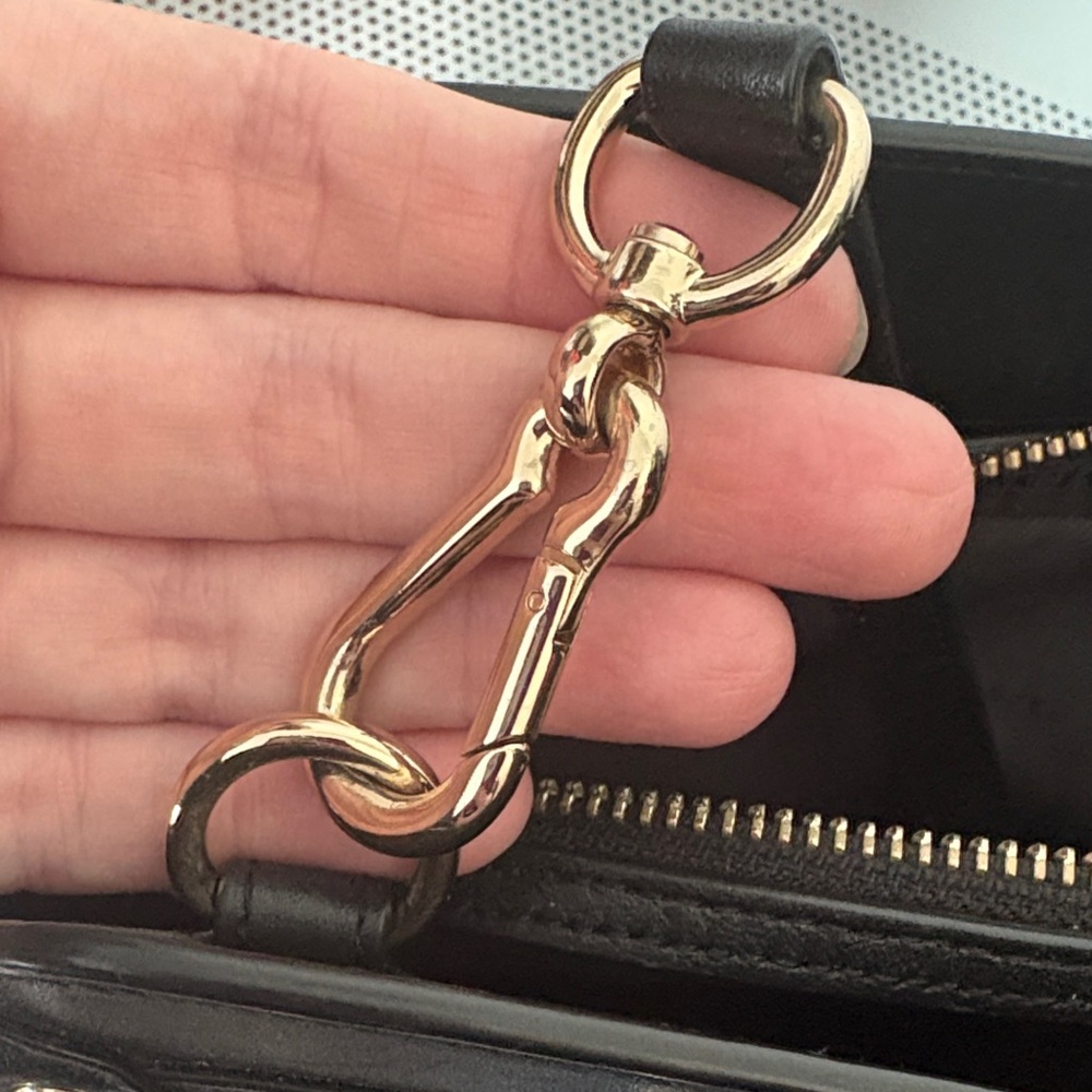 Coach Swagger Frame Satchel Black Leather Handbag with Crossbody Strap - Picture 8 of 16